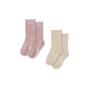 Set van 2 paar glittersokken - 2-pack rib glitter socks rose/off white